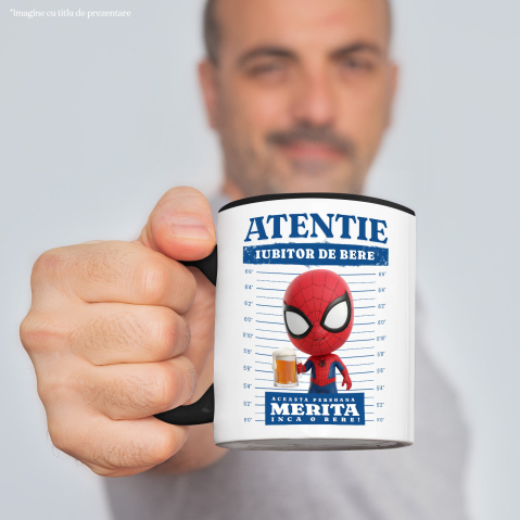 Cana Cu Bere si Cadou Spiderman – Puterea Aventura în Mâinile Tale, Ceramica, 330ML [2]