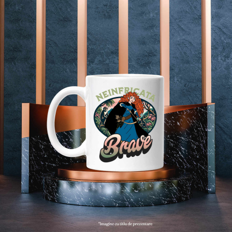 Cana Cu Brave – Energie si Curaj Ceramica, 330ML, cu Maner Alb [2]