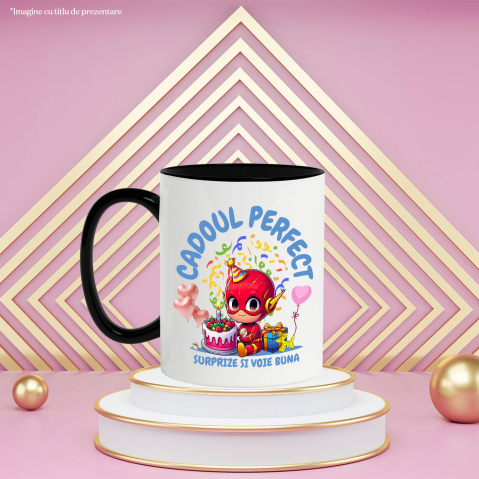 Cana Cu Bucurie si Cadou The Flash pentru Ziua Ta, Ceramica, 330ML [3]