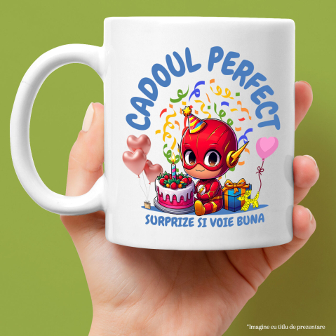 Cana Cu Bucurie si Cadou The Flash pentru Ziua Ta, Ceramica, 330ML [1]