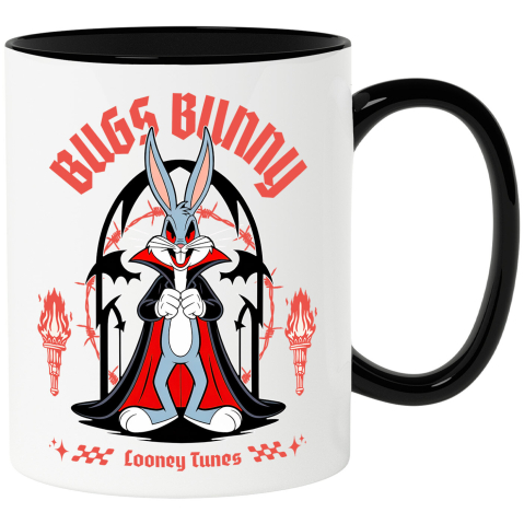Desene Animate - Cana Cu Bugs Bunny – Mister si Aventuri Ceramica, 330ML, cu Maner Negru