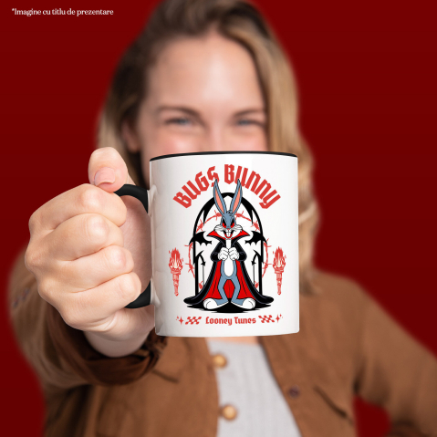 Cana Cu Bugs Bunny – Mister si Aventuri Ceramica, 330ML, cu Maner Negru [1]