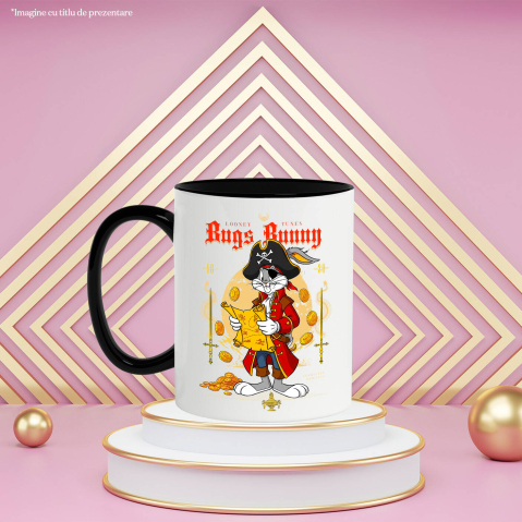 Cana Cu Bugs Bunny-Piratul Vesel Ceramica, 330ML, cu Maner Negru [2]