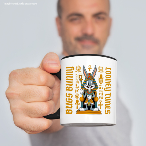 Cana Cu Bugs Bunny Regal – Spirit de Campion Ceramica, 330ML, cu Maner Negru [1]