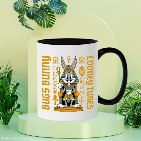 Cana Cu Bugs Bunny Regal – Spirit de Campion Ceramica, 330ML, cu Maner Negru [2]