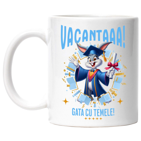 Educatie - Cana Cu Bugs Bunny si Visele de Vacanta, Ceramica, 330ML