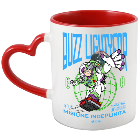 Desene Animate - Cana Cu Buzz Lightyear in Actiune, Ceramica, 330ML