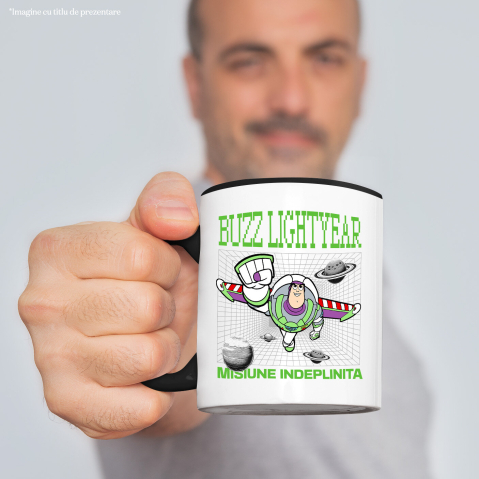 Cana Cu Buzz Lightyear – Start Galactic Ceramica, 330ML, cu Maner Negru [1]