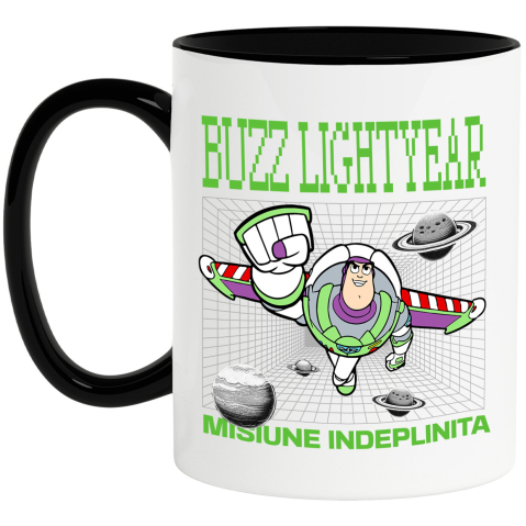 Desene Animate - Cana Cu Buzz Lightyear – Start Galactic Ceramica, 330ML, cu Maner Negru