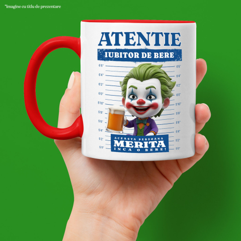 Cana Cu Cadou Joker si Bere – Încearcă Marea Nebunie!, Ceramica, 330ML [1]