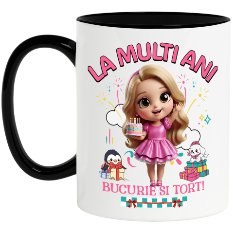 Desene Animate - Cana Cu Cadouri Printesa pentru Copii – Tort si Magie, Ceramica, 330ML