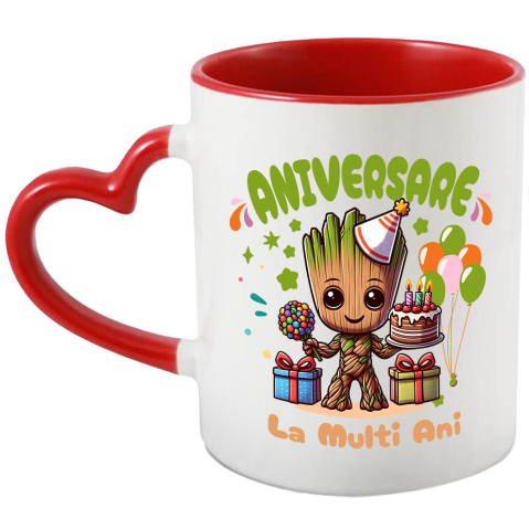 Desene Animate - Cana Cu Cadouri Unice Groot Marvel pentru Ziua de Nastere, Ceramica, 330ML