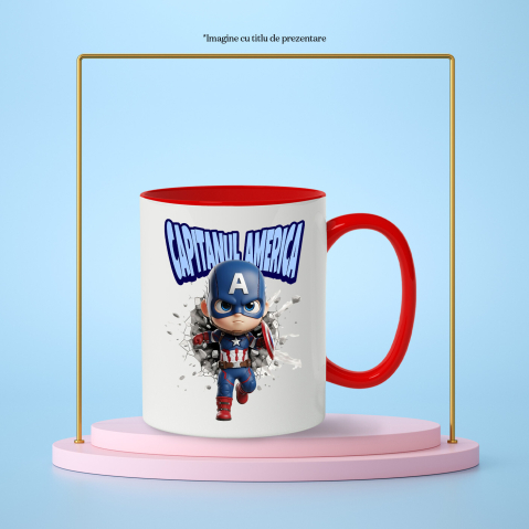 Cana Cu Cadru Memorabil Captain America, Ceramica, 330ML [3]