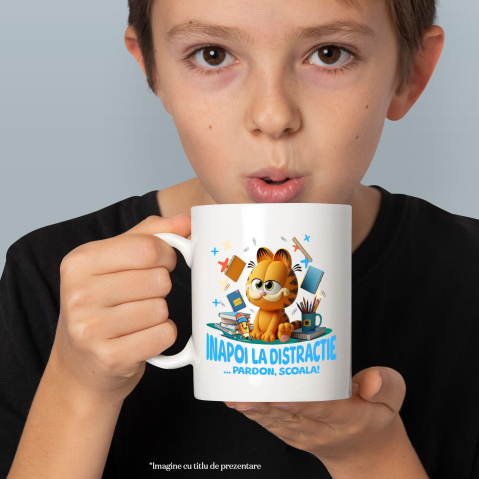 Cana Cu Cu Garfield, Scoala Devine Amuzanta, Ceramica, 330ML [1]