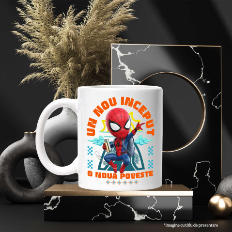Cana Cu Cu Superman, Cărți Care Te Ridică La Primii Pași Ceramica, 330ML, cu Maner Alb [2]