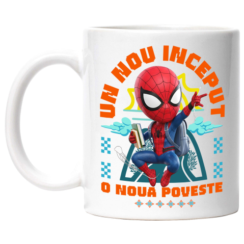 Căni - Cana Cu Cu Superman, Cărți Care Te Ridică La Primii Pași Ceramica, 330ML, cu Maner Alb