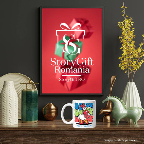 Cana Cu Daisy, zana elegantei Ceramica, 330ML, cu Maner Alb [3]