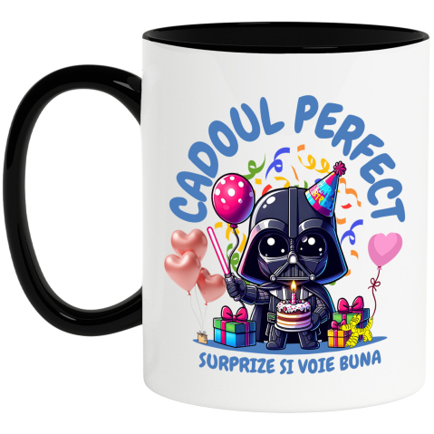 Desene Animate - Cana Cu Darth Vader – Cadou, Tort si Multa Bucurie, Ceramica, 330ML