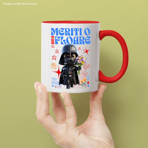 Cana Cu Darth Vader Cadru Plin de Flori si Mister, Ceramica, 330ML [1]