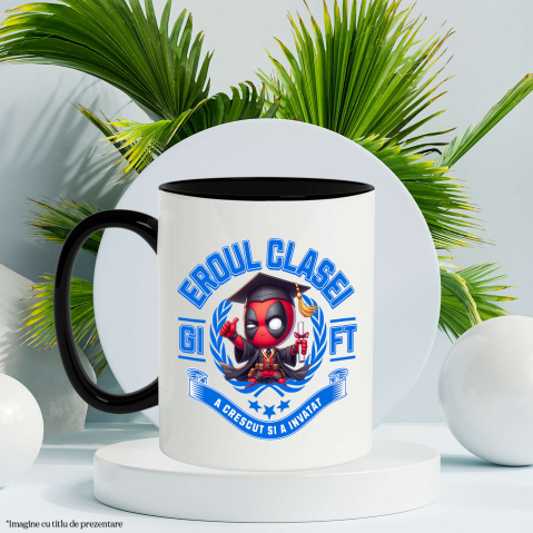 Cana Cu Deadpool – Curaj, Joaca, Cunoastere Ceramica, 330ML, cu Maner Negru [2]