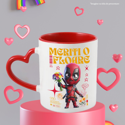 Cana Cu Deadpool Flori din Universul Disney, Ceramica, 330ML [3]