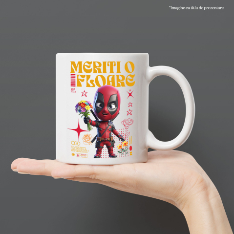 Cana Cu Deadpool Flori din Universul Disney, Ceramica, 330ML [1]