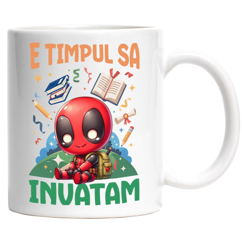 Educatie - Cana Cu Deadpool: Incepem Aventurile Educative Ceramica, 330ML, cu Maner Alb