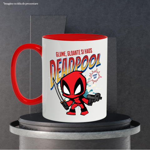 Cana Cu Deadpool – Razboinicul cu arma si cutitul, Ceramica, 330ML [3]