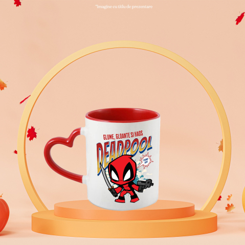 Cana Cu Deadpool – Razboinicul cu arma si cutitul, Ceramica, 330ML [2]