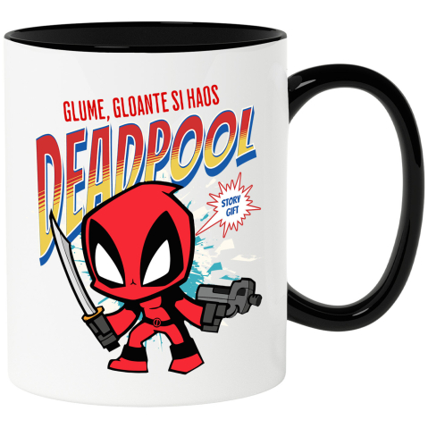 Desene Animate - Cana Cu Deadpool – Razboinicul cu arma si cutitul, Ceramica, 330ML