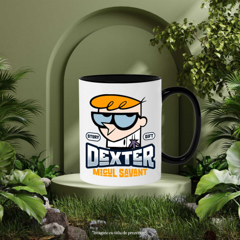 Cana Cu Dexter si inventiile magic Ceramica, 330ML, cu Maner Negru [2]