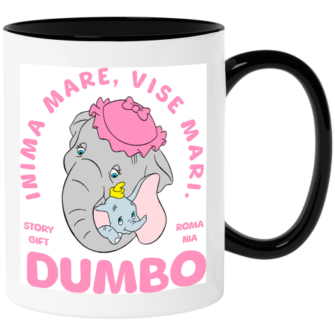 Desene Animate - Cana Cu Dumbo si puiul elefant in aventura, Ceramica, 330ML