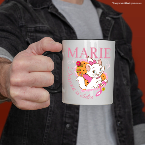 Cana Cu Eleganta Pisicutei Cu Fundita Roz, Ceramica, 330ML [2]