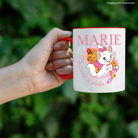 Cana Cu Eleganta Pisicutei Cu Fundita Roz, Ceramica, 330ML [1]