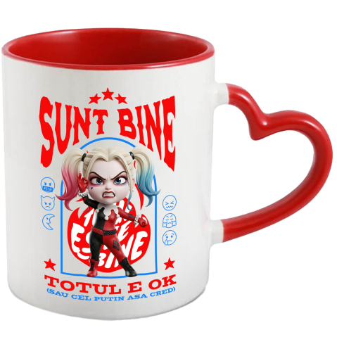 Căni - Cana Cu Harley Quenn, Ok, Sarcastic, Nervos, Iritat, Ceramica, 330ML