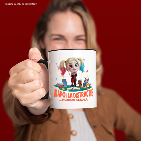 Cana Cu Harley Quinn – Aventuri La Scoala, Ceramica, 330ML [1]