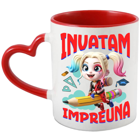 Educatie - Cana Cu Harley Quinn – Invatare Vesela cu Prieteni, Ceramica, 330ML
