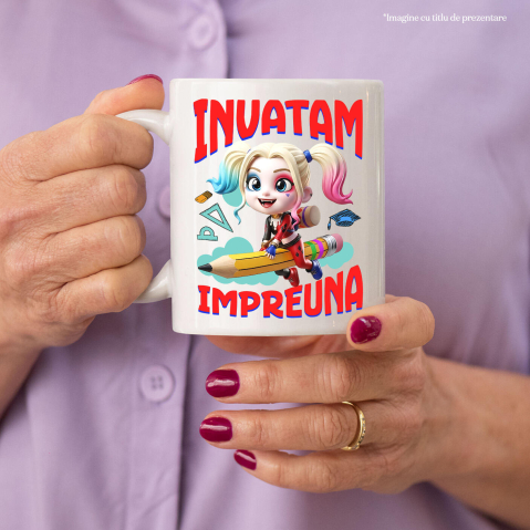 Cana Cu Harley Quinn – Invatare Vesela cu Prieteni, Ceramica, 330ML [2]