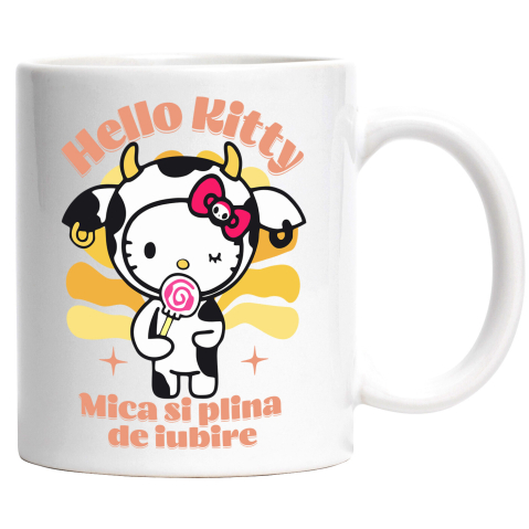 Desene Animate - Cana Cu Hello Kiti in aventura Ceramica, 330ML, cu Maner Alb