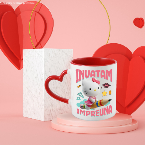 Cana Cu Hello Kitty – Invatare Vesela cu Prietenii, Ceramica, 330ML [3]