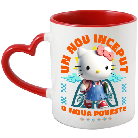 Educatie - Cana Cu Hello Kitty – Primii Pași Spre Cunoaștere Cu Împăcare, Ceramica, 330ML