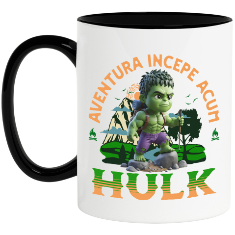 Calatorie - Cana Cu Hulk: Călătorii Împreună cu Magia Disney Ceramica, 330ML, cu Maner Negru