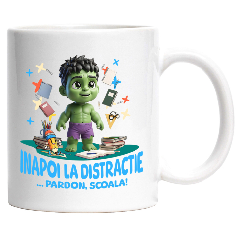 Amuzante - Cana Cu Hulk – Inspiratie Pentru Micii Eroi, Ceramica, 330ML
