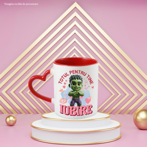 Cana Cu Hulk, Iubire, Dragoste, Afectiune, Inima, Ceramica, 330ML [1]