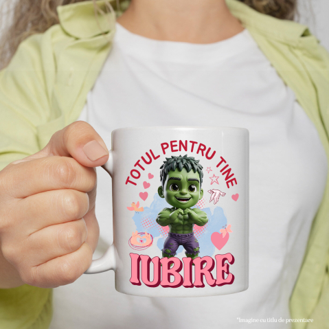 Cana Cu Hulk, Iubire, Dragoste, Afectiune, Inima, Ceramica, 330ML [2]