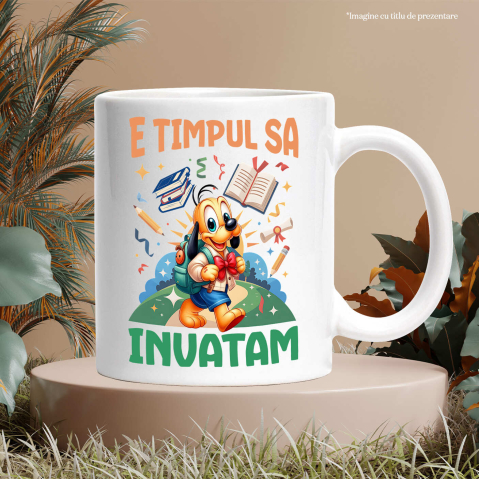 Cana Cu Începem Să Învățăm Cu Pluto: Prietenul Tău Distractiv Ceramica, 330ML, cu Maner Alb [2]