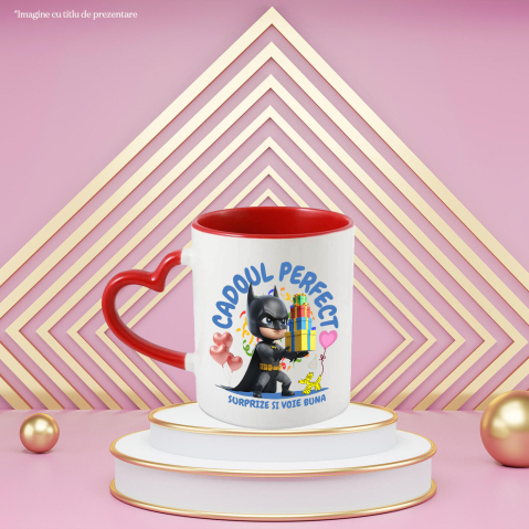 Cana Cu Inima lui Batman - Cadou pentru Apărătorii Gothamului, Ceramica, 330ML [1]