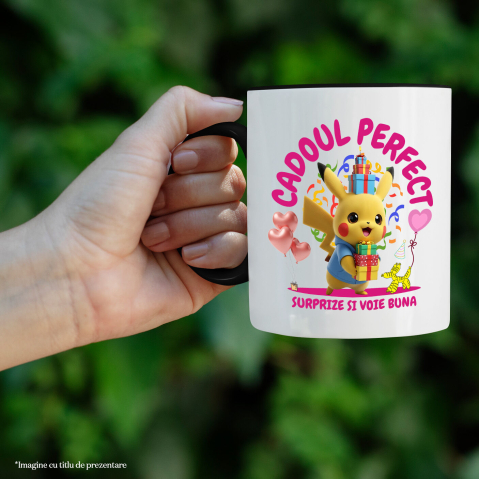 Cana Cu Inima lui Pikachu - Cadou pentru Ziua Ta, Ceramica, 330ML [1]