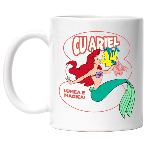 Desene Animate - Cana Cu Inima Marii - Ariel si Flounder, Ceramica, 330ML