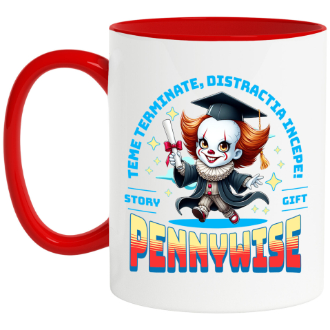 Cani Personalizate - Cana Cu Invata si Creste alaturi de Pennywise, Ceramica, 330ML